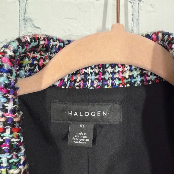 Halogen Tweed Blazer Women Medium Multciolor Preppy Old Money Luxury Jacket - Picture 4 of 12